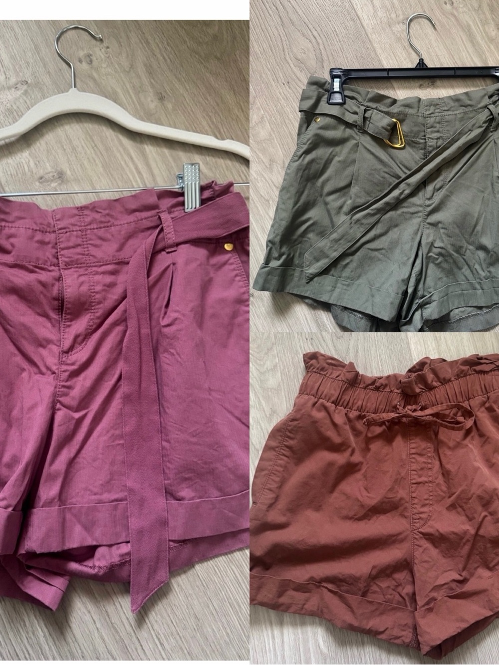 Abercrombie & Fitch and Loft Women’s High-Waist Shorts Trio - Mauve, Olive, Rust
